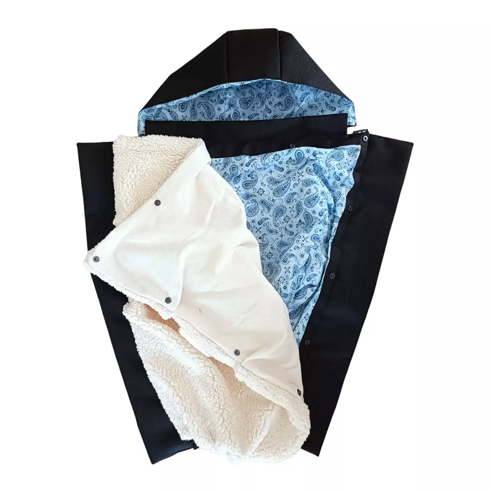 porte bebe et extension de manteau bohmy bandana-bleu-4saisons
